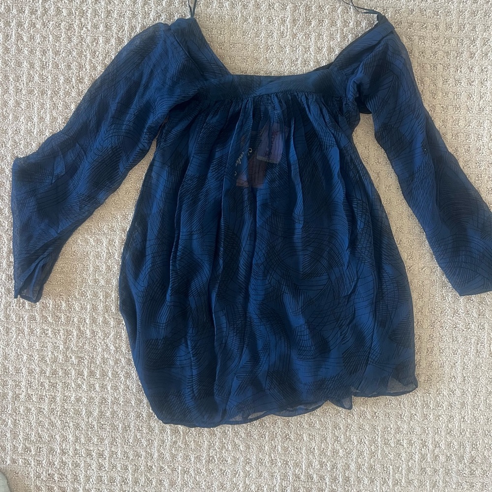 Winter Kate Royal Blue Patterned Dress